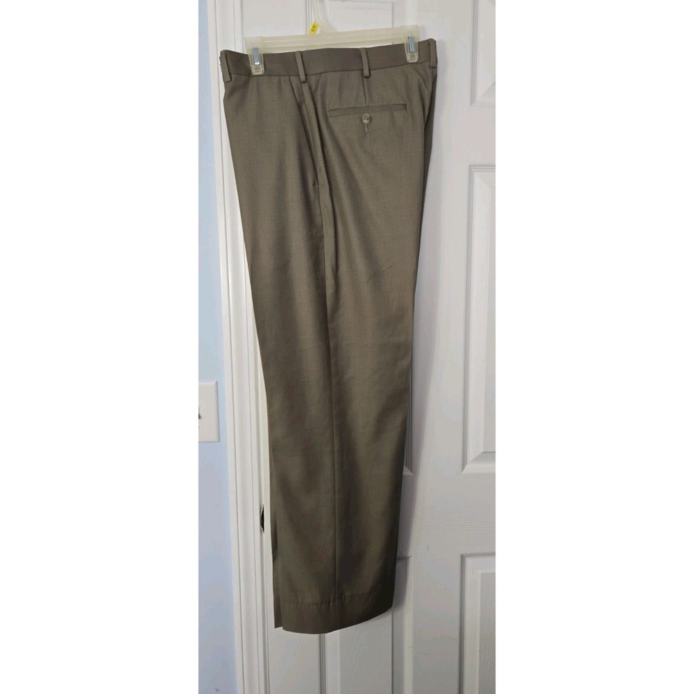 Perry Ellis Portfolio Mens Flex Stretch Dress Pants Olive Size 34x30 1/2